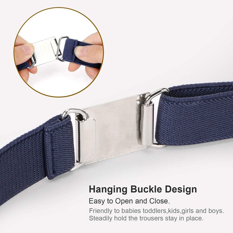 Jas. Good Kids Toddler Belt Elastic Stretch Adjustable Belt for Boys and Girls with Silver Square Buckle 2 Pack - Image 5